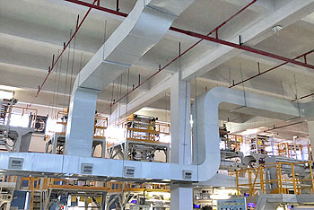 紡織廠安裝潤（rùn）東方環保空調降溫通風